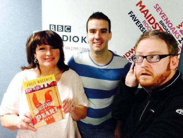 With Adam Dowling and Dominic King on Radio Kent for Whitstable Pearl Mystery Launch